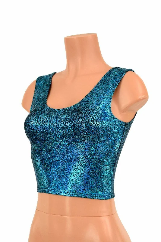 Fantastic Savings Turquoise Holographic Crop