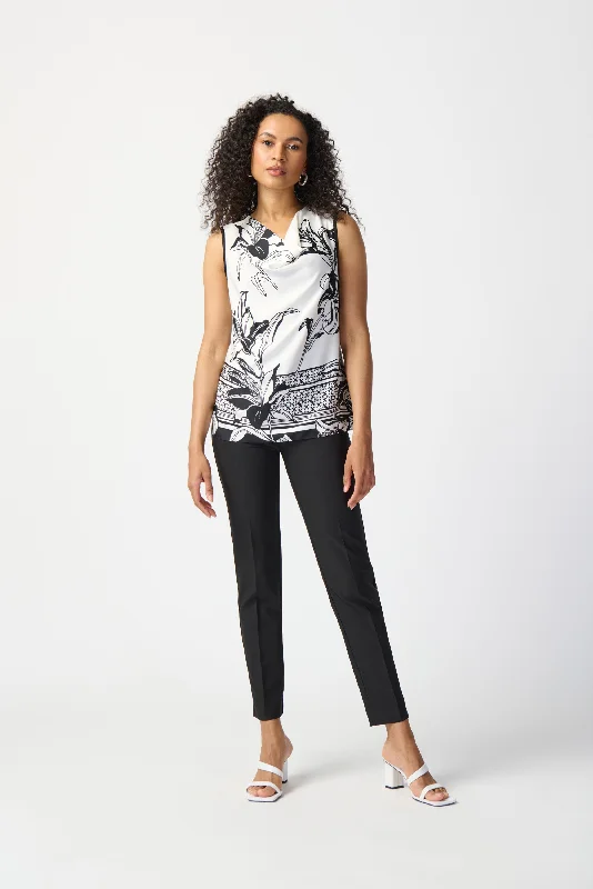 Special Offer Joseph Ribkoff Floral Border Print Woven Top