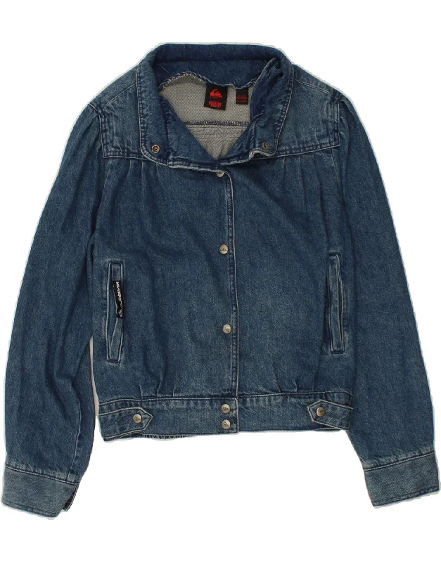 Limited Time Discount QUIKSILVER Womens Stranger Things Denim Jacket UK 14 Medium Blue Cotton