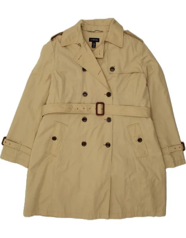 Overstock Sale LANDS END Womens Trench Coat UK 18 XL Beige Cotton